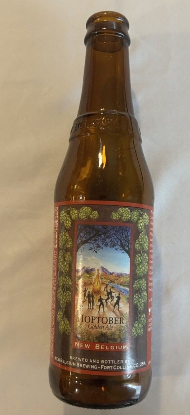 New Belgium Hoptober Seasonal Beer Bottle Colorado 12 oz Glass Ft Collins - 2010